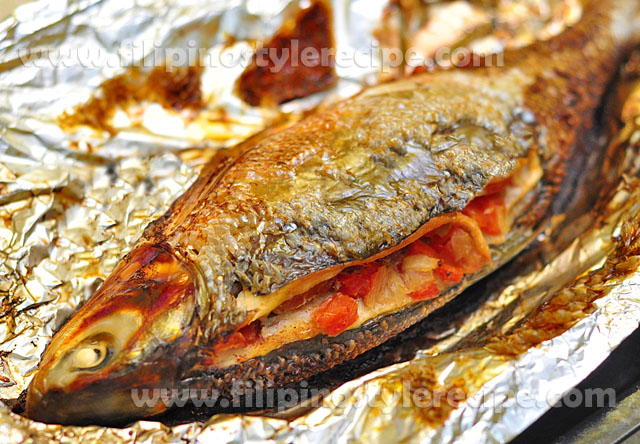 Oven Grilled Stuffed Bangus Filipino Style Recipe